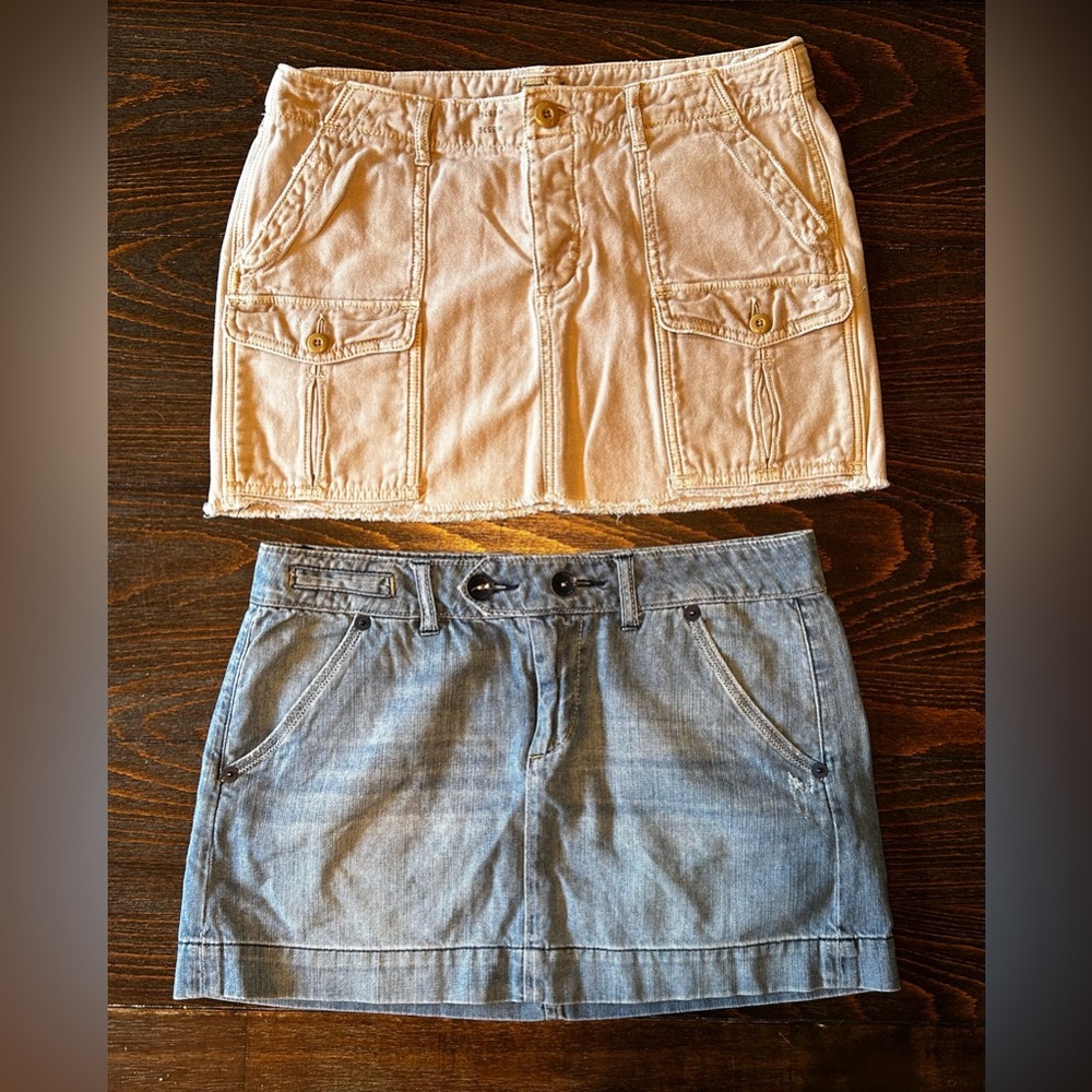 Y2K American EAGLE Outfitters Denim & Khakis mini SKIRTS Blue Jean Sz 6 SO FETCH